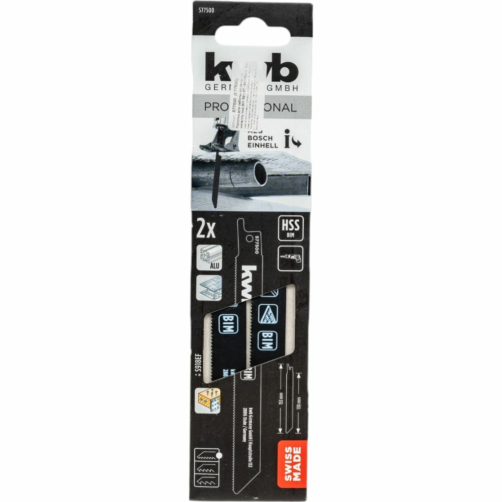 фото Полотно для сабельной пилы по металлу KWB S918EF