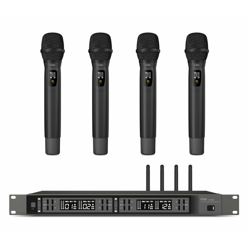 FBW A4-VOCAL1 четырёхканальная вокальная радиосистема A140R4xA101HT 512-562МГц FM-модуляция 21030мВт 3 уровня Squelch индикация батареи 50Гц 3747000₽