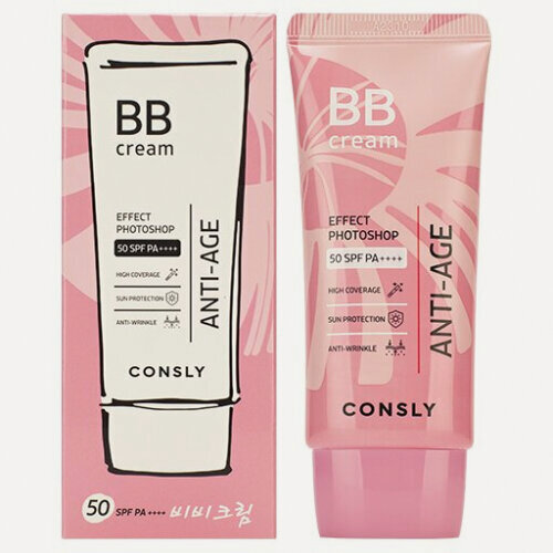 Изображение товара Антивозрастной BB крем Consly с эффектом фотошопа SPF50/PA+ Натуральный бежевый, 50 мл