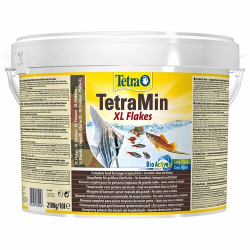 Корм для рыб Tetra 10л Min XL Flakes всех видов крупные хлопья tetramin xl flakes корм хлопья для всех видов рыб крупные хлопья 3 6 л х 2 шт