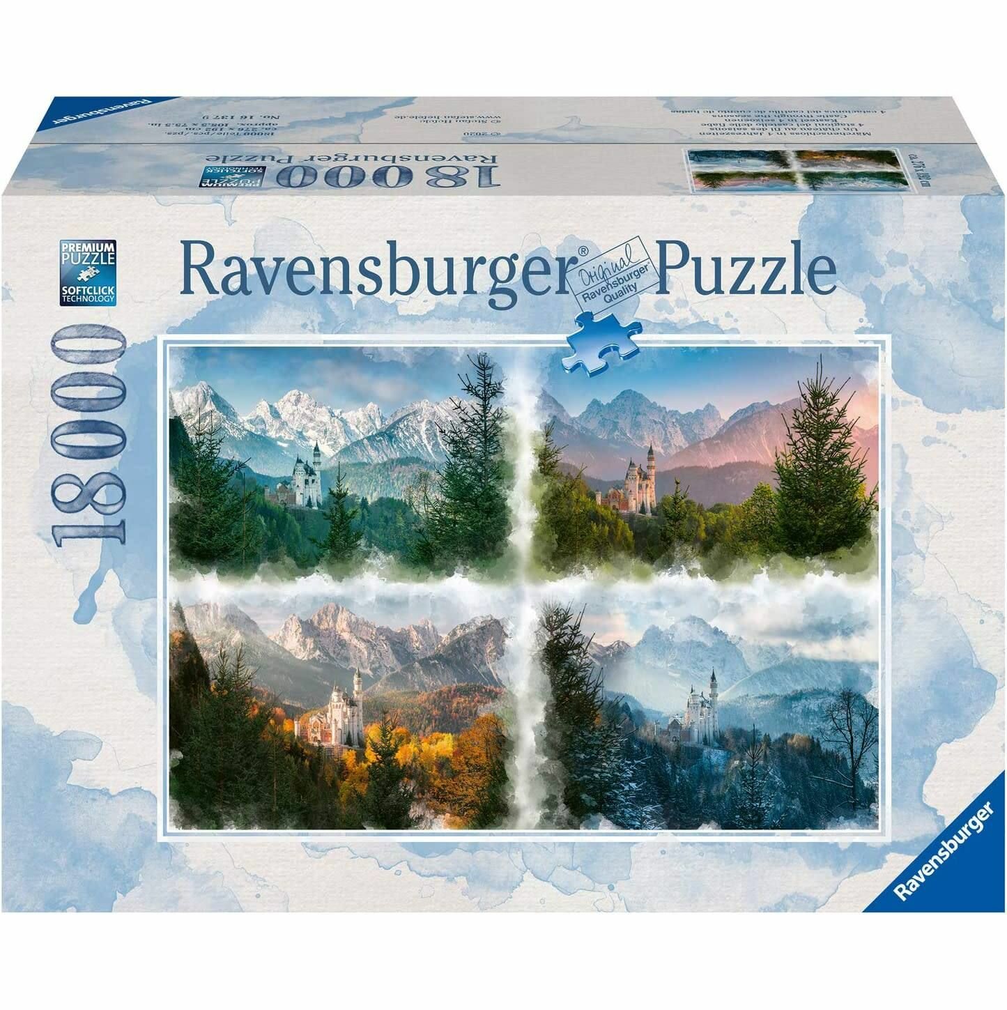 Пазл для взрослых Ravensburger 18000 деталей, элементов: Замок Нойшванштайн сквозь времена