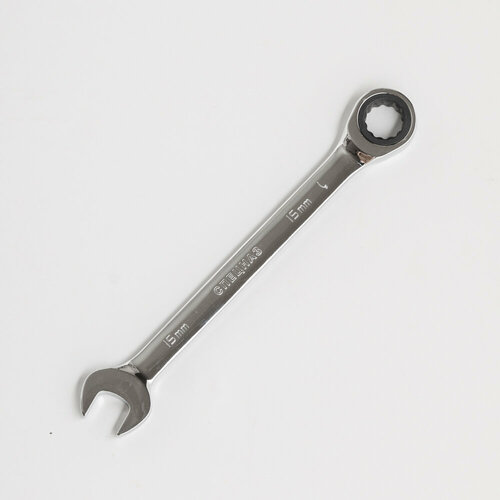 Ключ рожково-накидной трещоточный, Колир, Cr-V, 15 мм