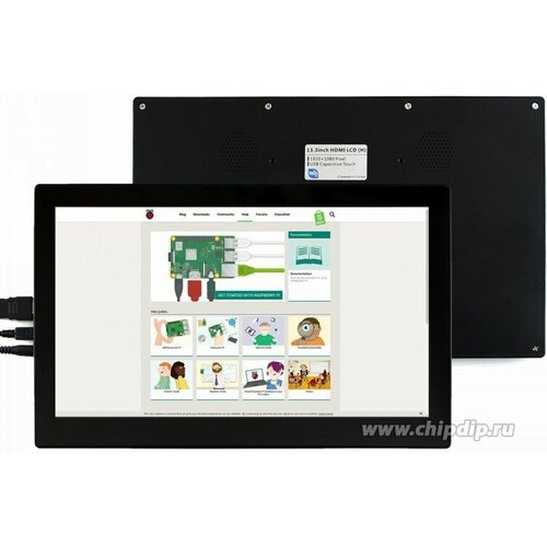 13.3inch HDMI LCD (H) (with case) V2 (for EU), IPS дисплей 1920×1080px с емкостной сенсорной панелью для мини-PC (с корпусом)