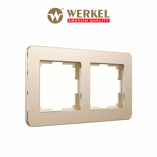 рамка werkel w0022611 Рамка из металла на 2 поста Werkel Platinum W0022611 шампань