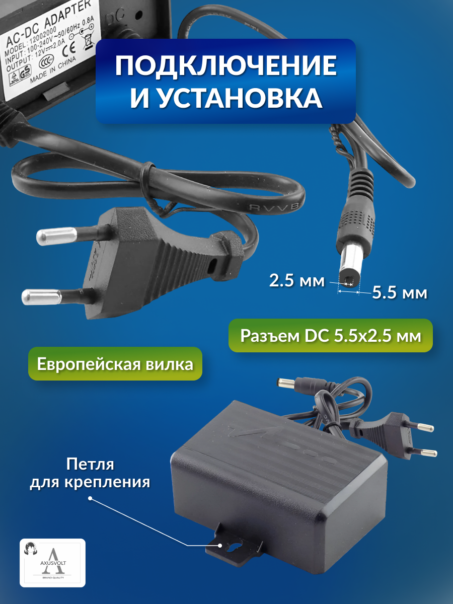 Блок питания, адаптер для роутеров и камер видеонаблюдения универсальный