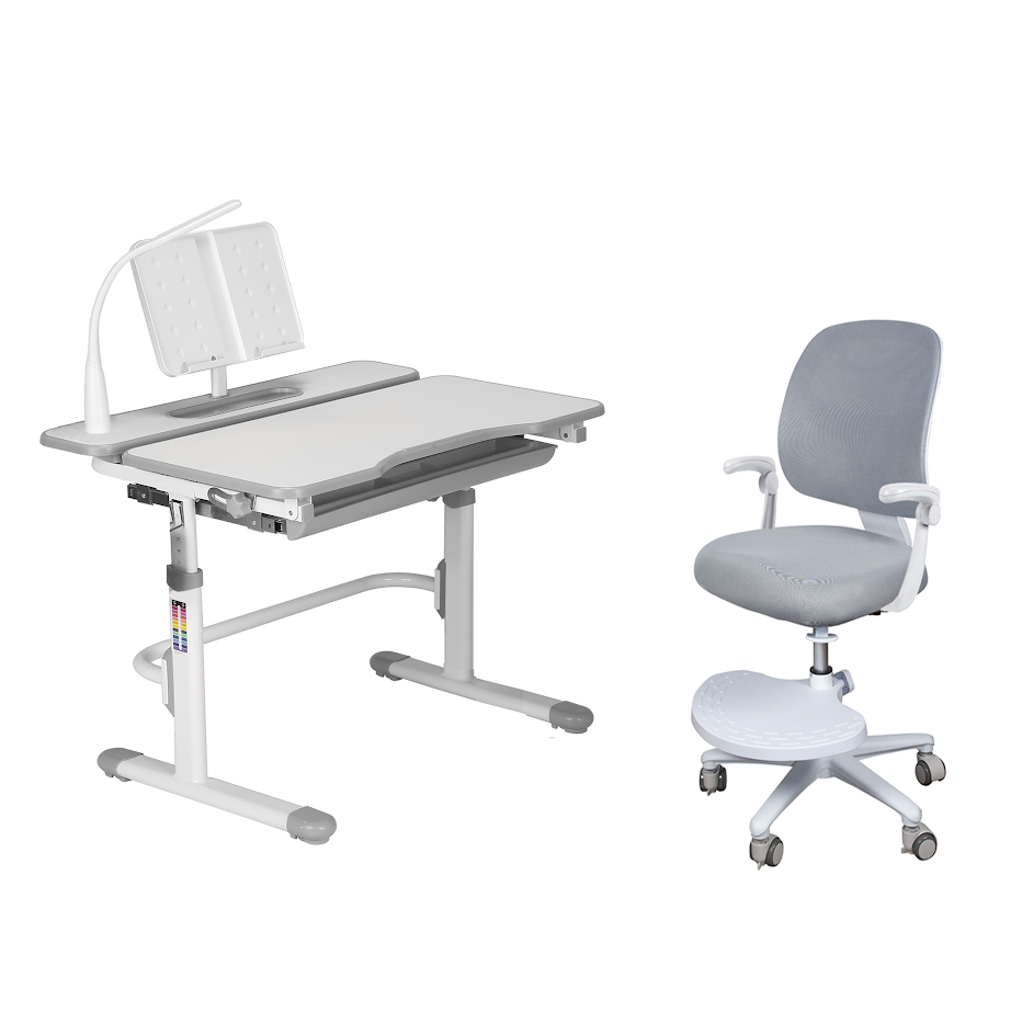 Комплект парта Freesia Grey + кресло Marte Grey с подлокотниками