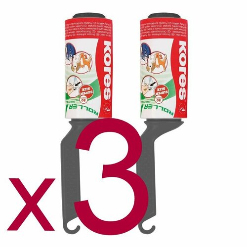 Ролик для чистки одежды Kores запасной блок 2х80 л 3 уп 2600₽