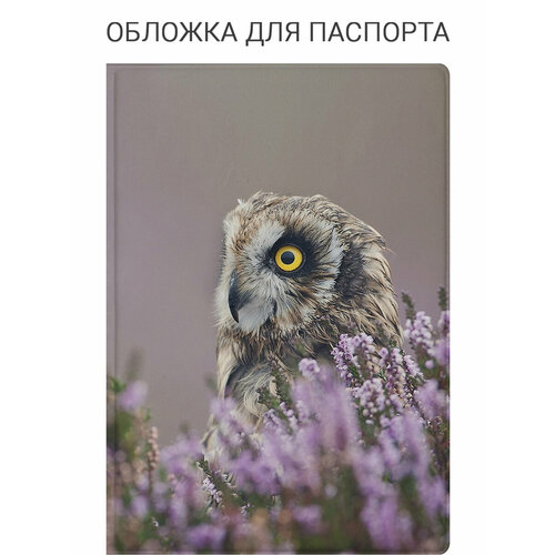 фото Обложка для паспорта elole design, фиолетовый, белый