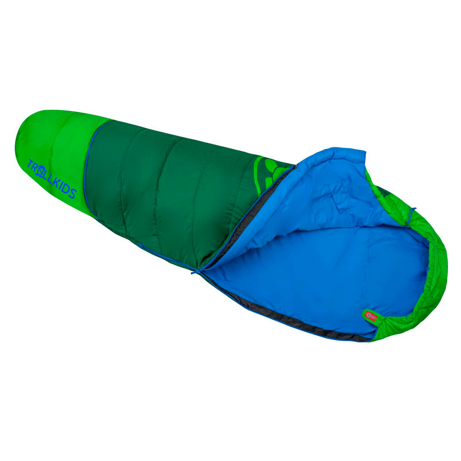 Детский спальник Trollkids Fjell Dreamer extendable Dark Green/Green/Medium Blue (см:132-172)