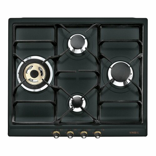Газовая варочная панель 60 см Smeg Cortina SR764AO антрацит 7549000₽