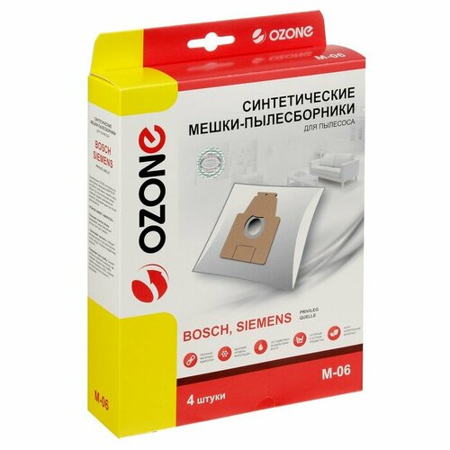 Пылесборник синтетический Ozone micron M-06 4 шт BoschSiemens Typ P 504₽