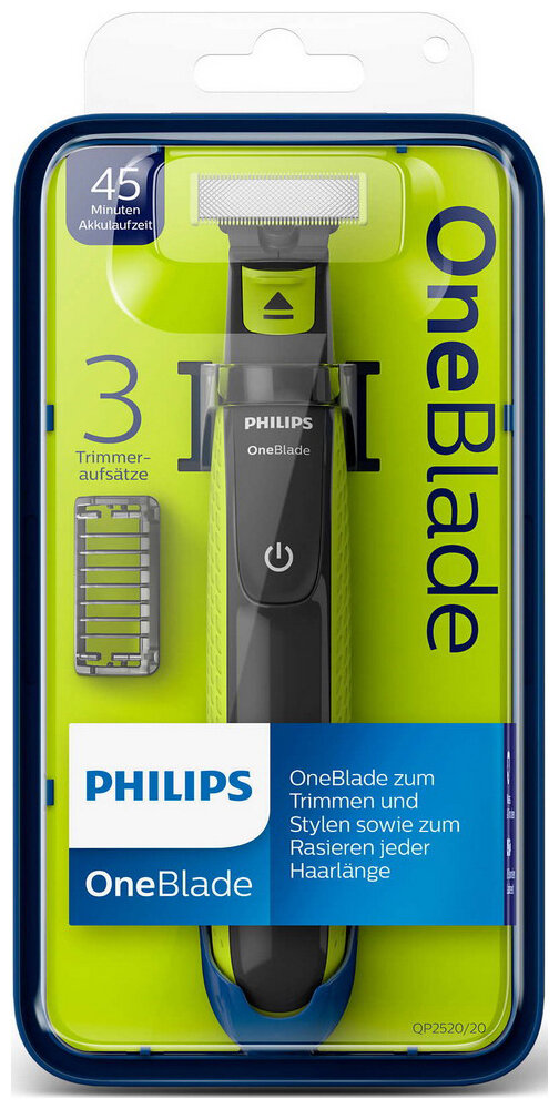 Триммер Philips OneBlade QP2520/20 зеленый/черный