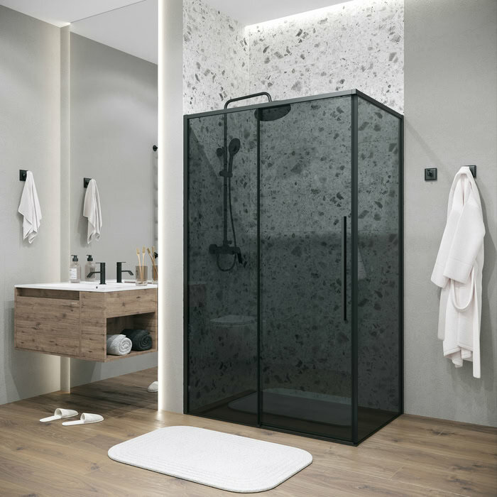 фото Душевой уголок Grossman Galaxy 100х90 тонированный, черный матовый (120. K33.01.1090.21.10)