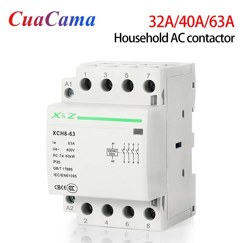CUACAMA XCH8-63(54MM) модульный контактор 32A/40A/63A 220В/230В 40A 4NO