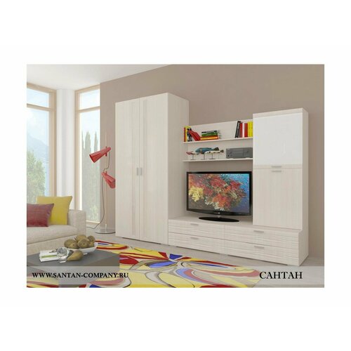 Модульная гостиная Лотос (композиция 22) (Бодега белая, Бодега белая)