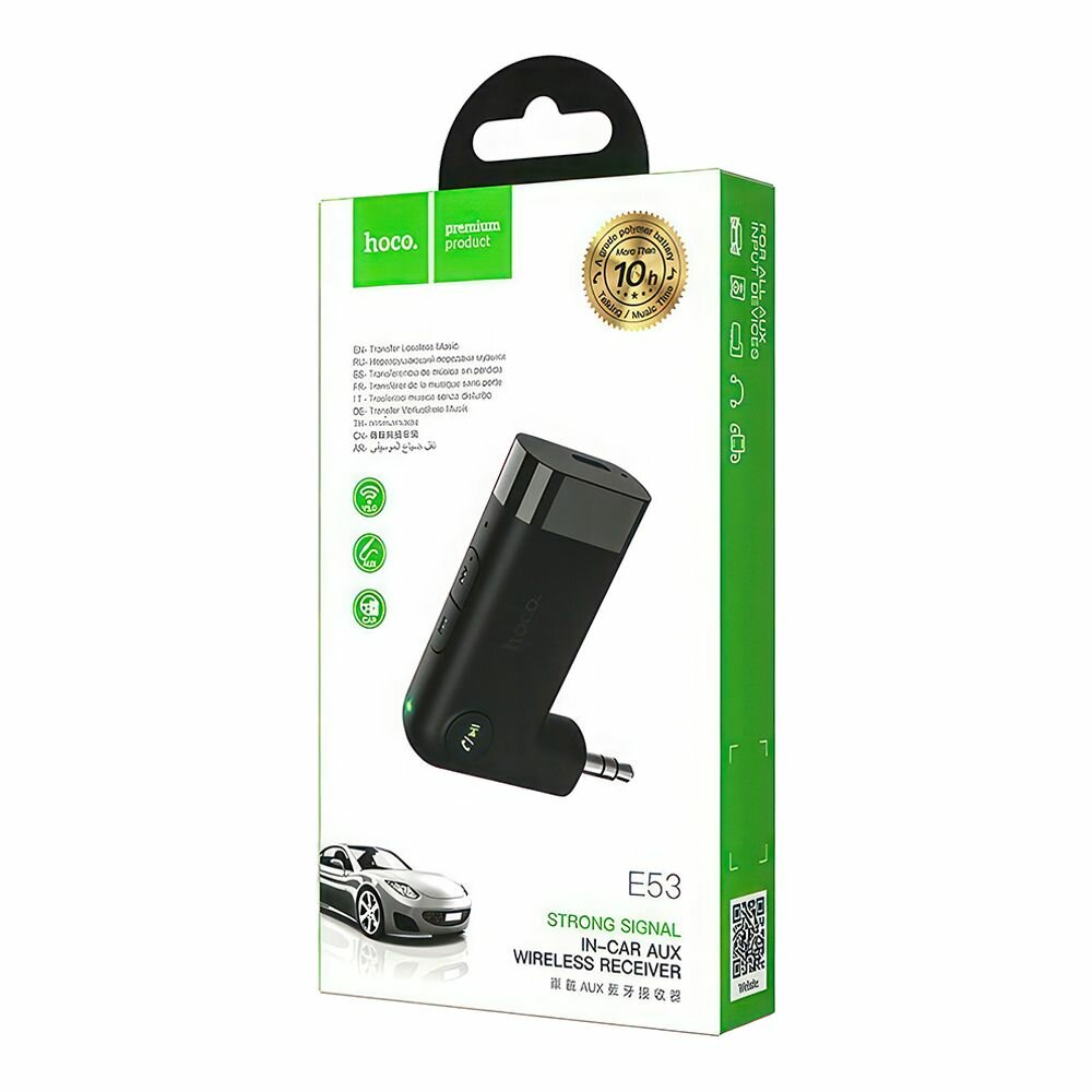 Bluetooth адаптер HOCO E53 Dawn Sound BT 5.0, 3.5 мм (черный) — фото 1
