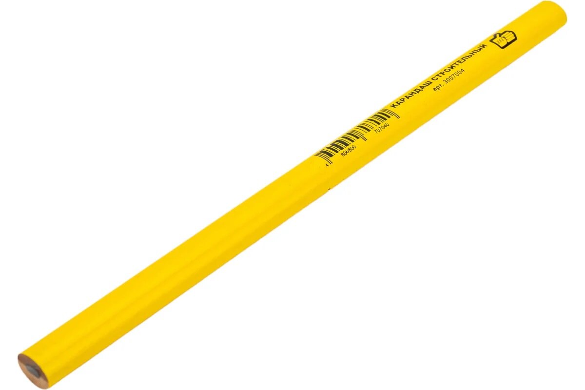 Карандаш строительный "888" 12 штук, деревянный корпус, графитовый стержень 175мм — фото 1