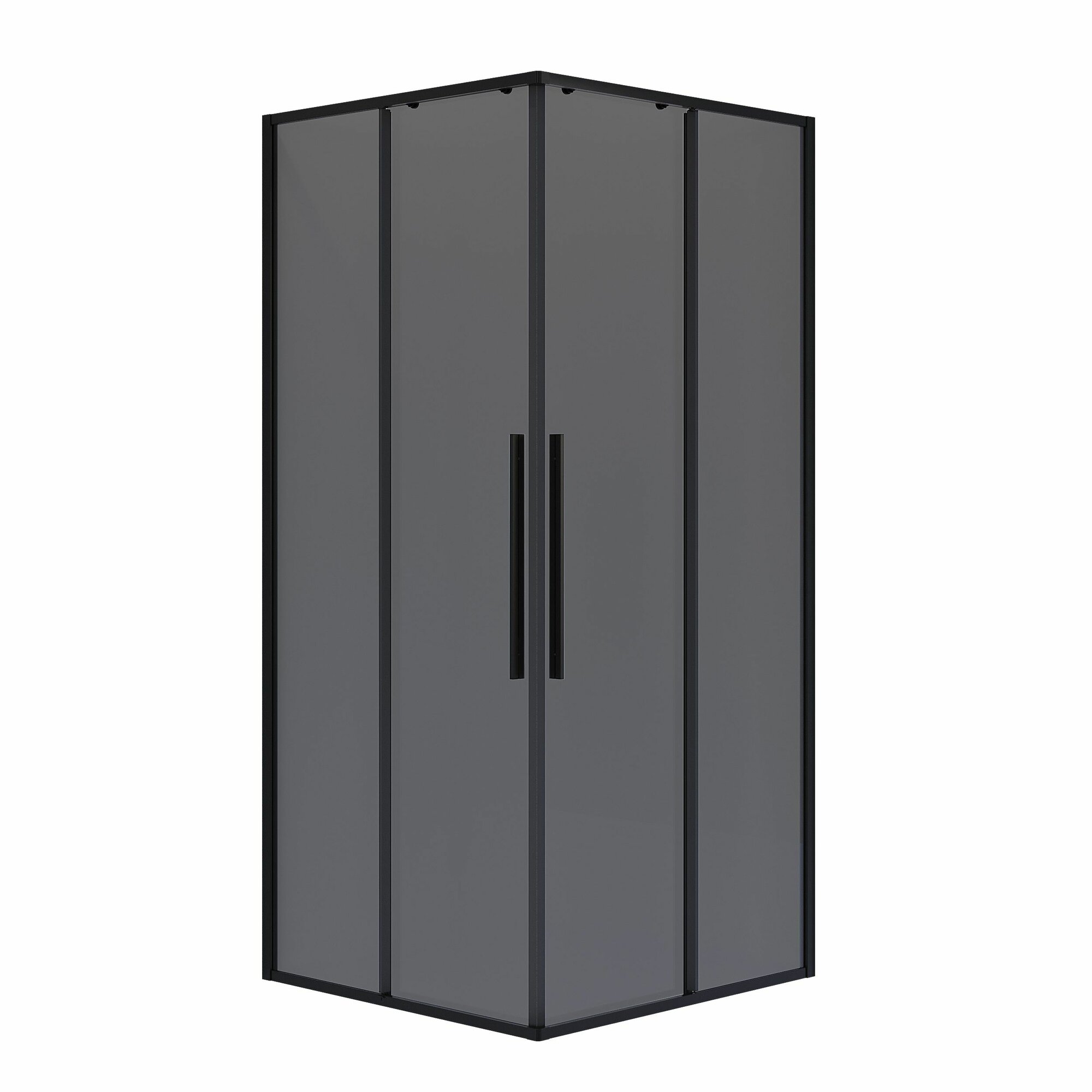 Душ. ограждение NG-2823-34BLACK (90*90*195) квадрат, раздвижная, черный матовый, стекл тонирован,1 м