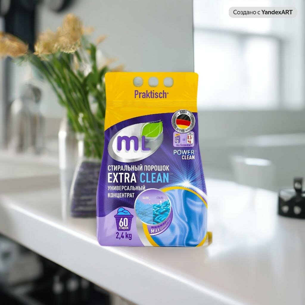 Стиральный порошок Extra clean, Meine Liebe, универсальный концентрат, 2,4 кг