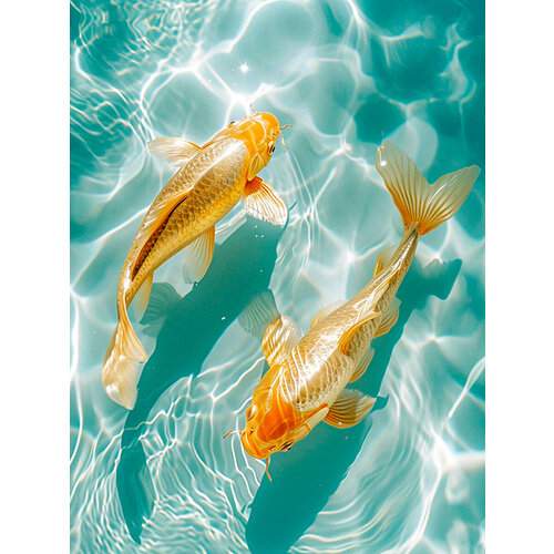 Алмазная мозаика Гранни «Золотые рыбки» (40х30 см, полная выкладка, квадратные стразы)