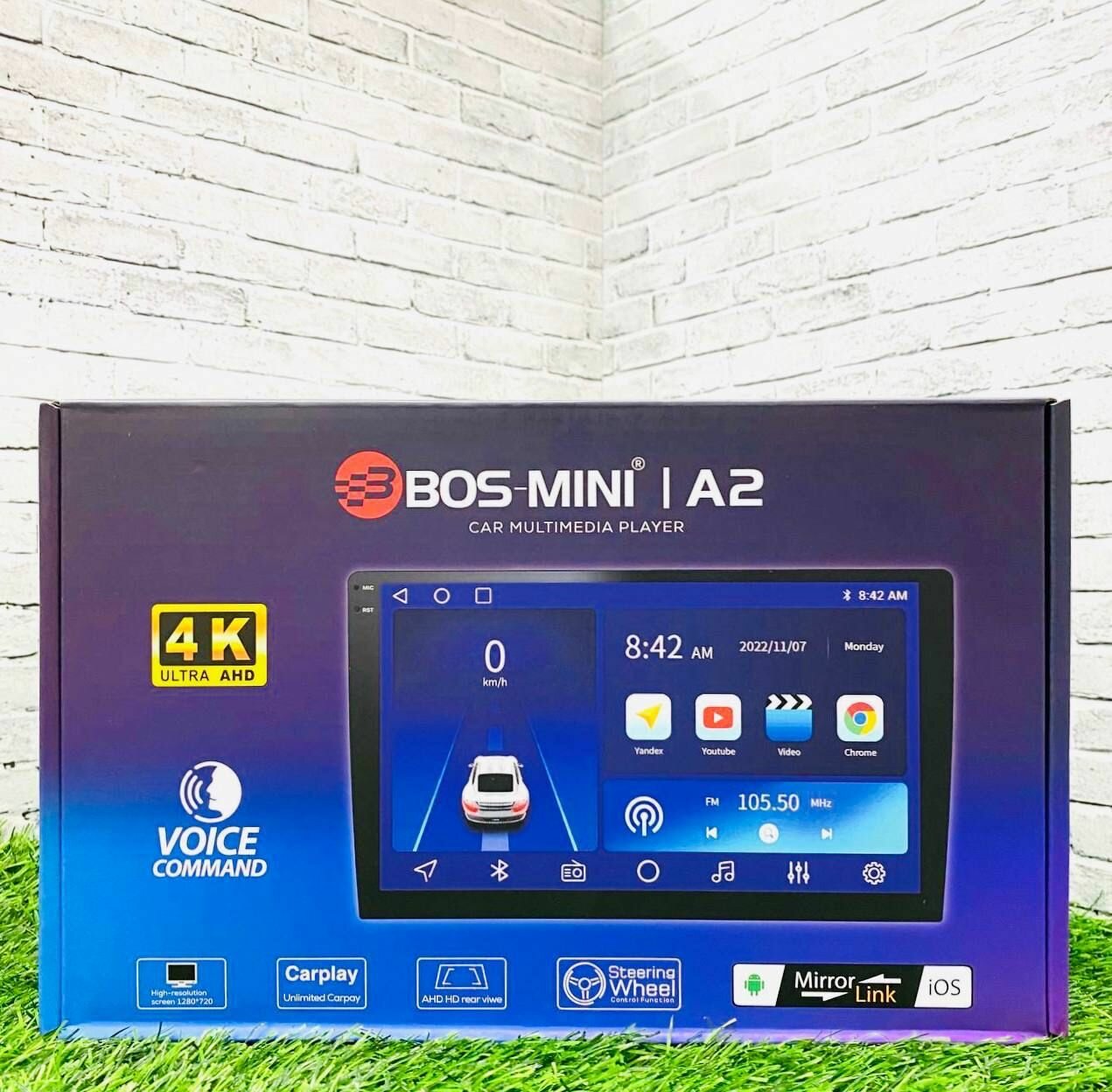 Автомагнитола BOS-MINI A2, 9" 2DIN, на Андроиде, 4 ядра, 64ГБ — фото 1