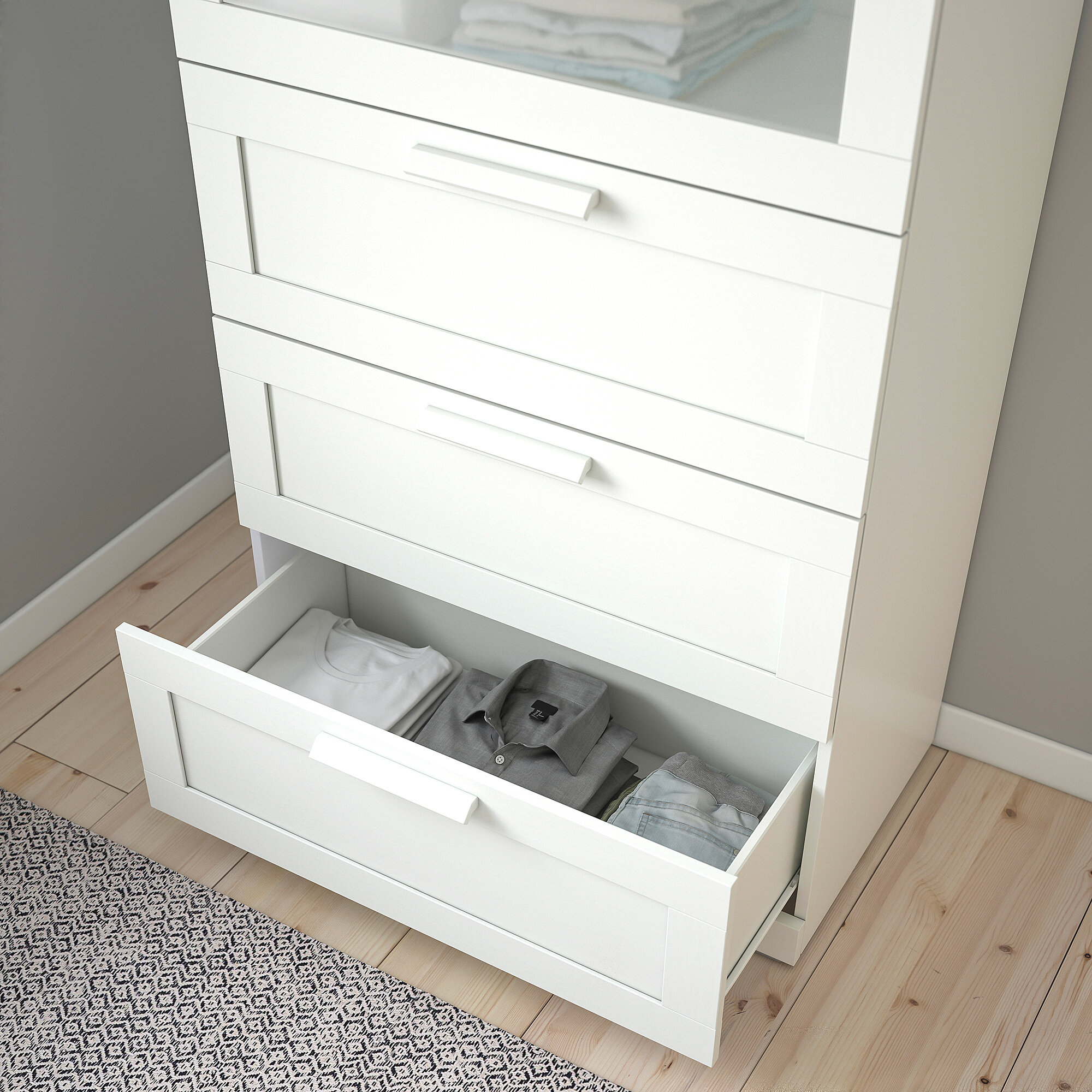 Комод IKEA BRIMNESE, 4 ящика, 78см x 124см x 46см, белый, оригинал — фото 1