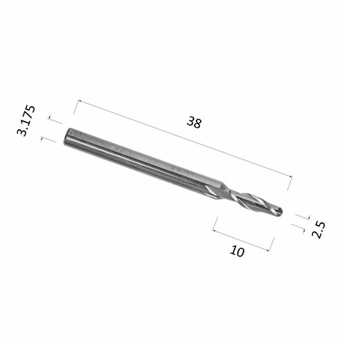 Фреза спиральная двухзаходная сферическая DJTOL N2QX6.32