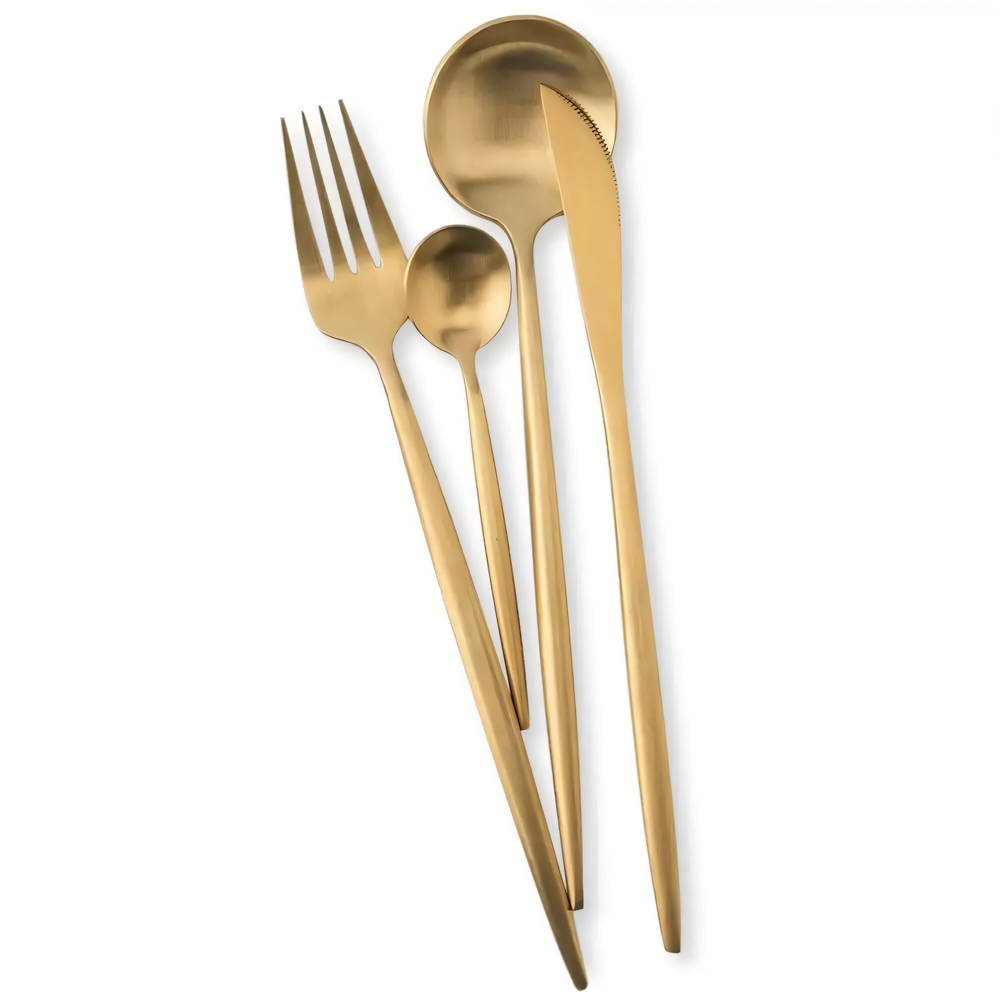 Картинки Набор столовых приборов Xiaomi Maison Maxx Stainless Steel Modern Flatware Set Gold, 4 предмета