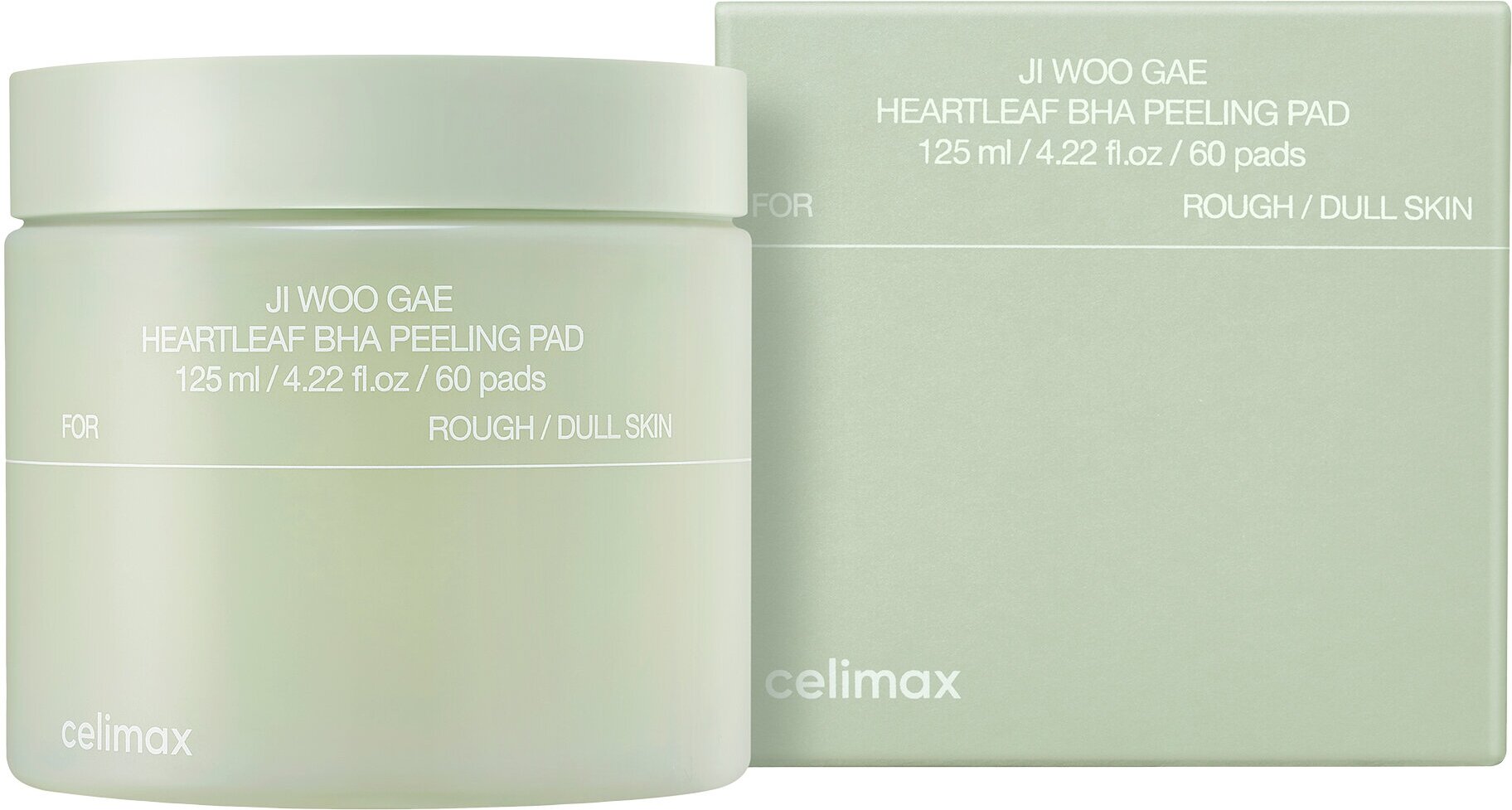 Изображение Очищающие диски для лица CELIMAX Ji Woo Gae Heartleaf BHA Peeling Pad 125 мл 60 шт.