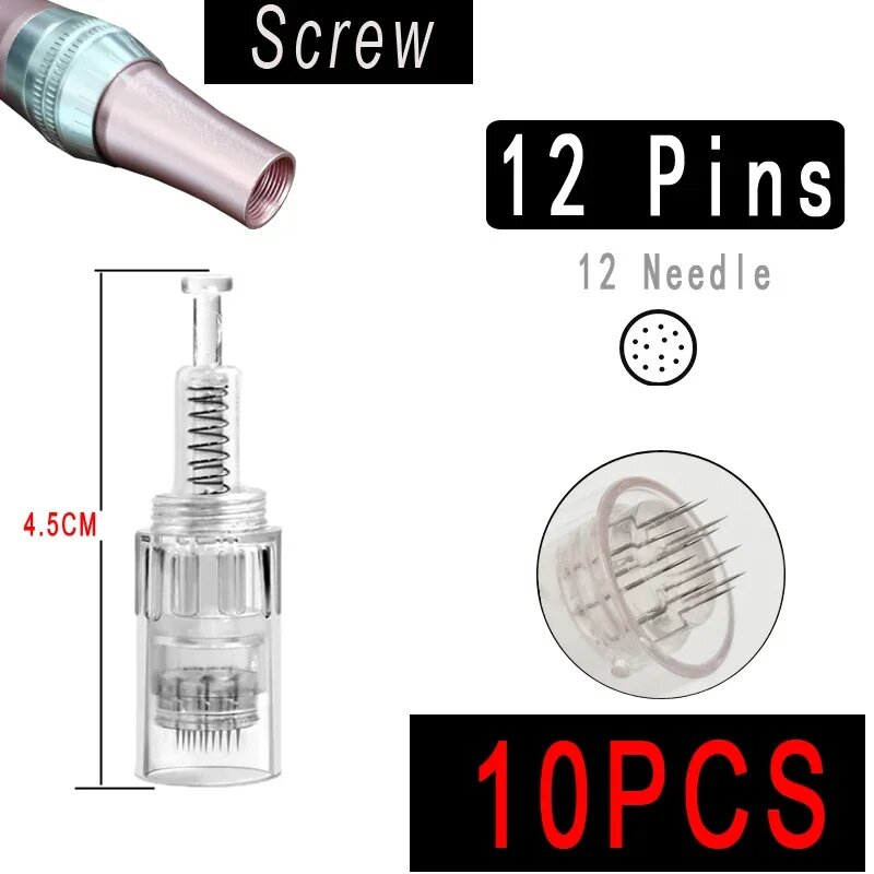 Дермапен иглы Microagulhamento 9/12/24/36/42/Nano Pin 100/50/10 шт, 12pin x10pcs