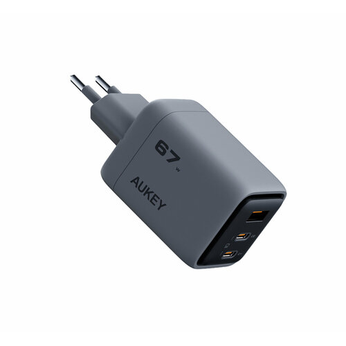 Сетевое зарядное устройство Aukey Comet Mix, 67 Вт, 2C+A, серый (PA-C3)