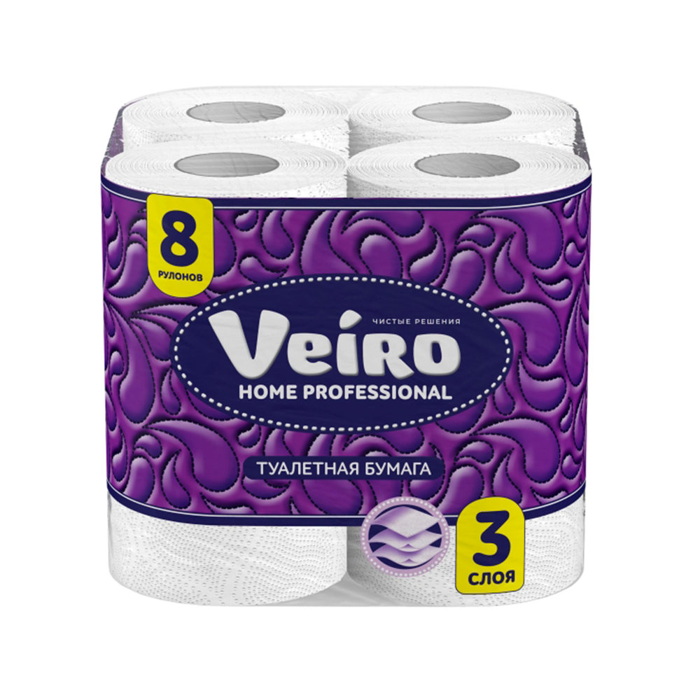 Изображение Туалетная бумага Veiro Home, 3 слоя 48 рулонов в упаковке