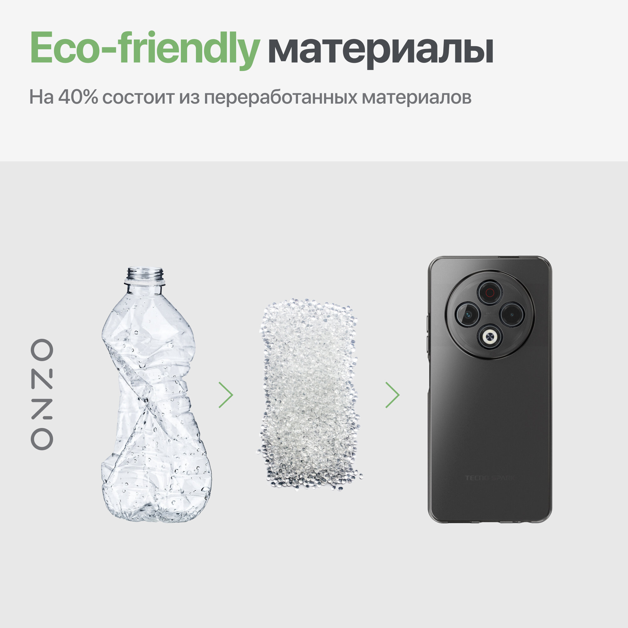 Чехол для Tecno Spark 30 / Бампер Текно Спарк 30 темно-прозрачный — фото 1