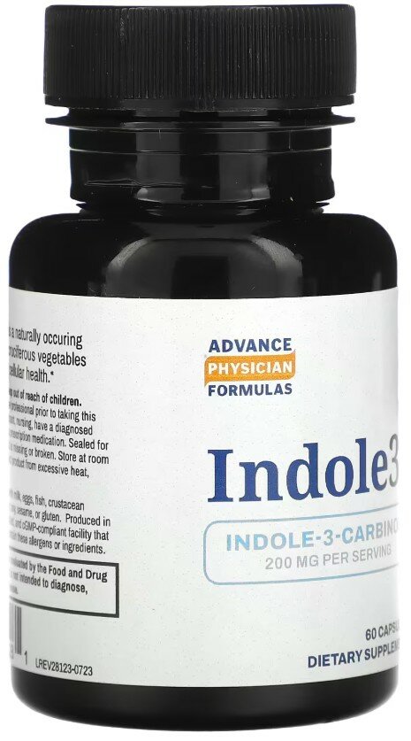 Advance Physician Formulas, Indole-3-Carbinol, индол 3-карбинол, поддержка гормонального баланса, 200 мг, 60 капсул — фото 1