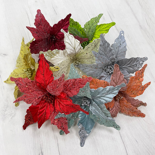 Пуансеттия Bienne Dorato 30 см клипса