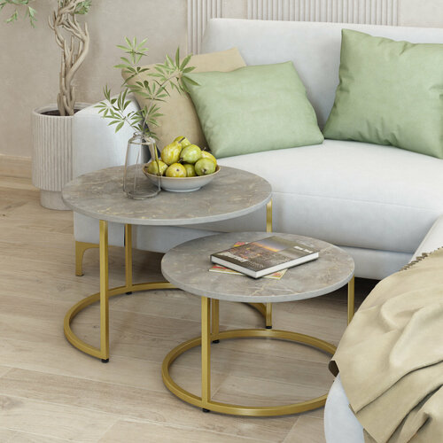 фото Столы журнальные dix home "венис/золото", разборные, 2 шт,