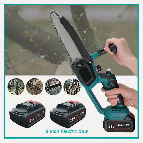 Изображение товара Аккумуляторная электроила 8 дюймов, 1800 Вт с встроенной масленкой и 2-мя мощными аккумуляторами