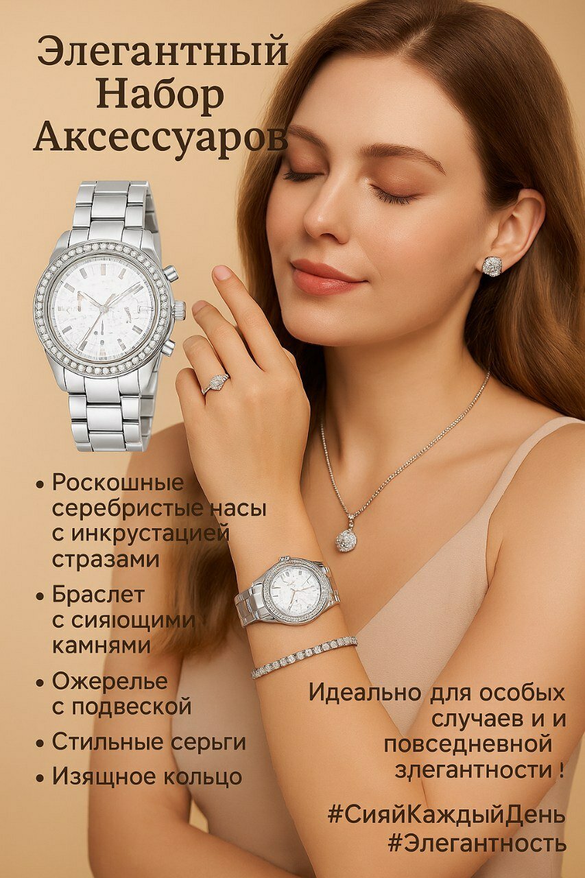 Наручные часы, серебряный