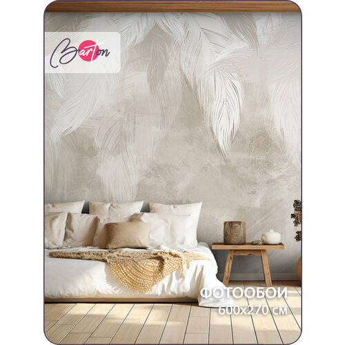 фото Фотообои на стену флизелиновые 3d перья 600x270 см bartonwall m083-b barton wallpapers