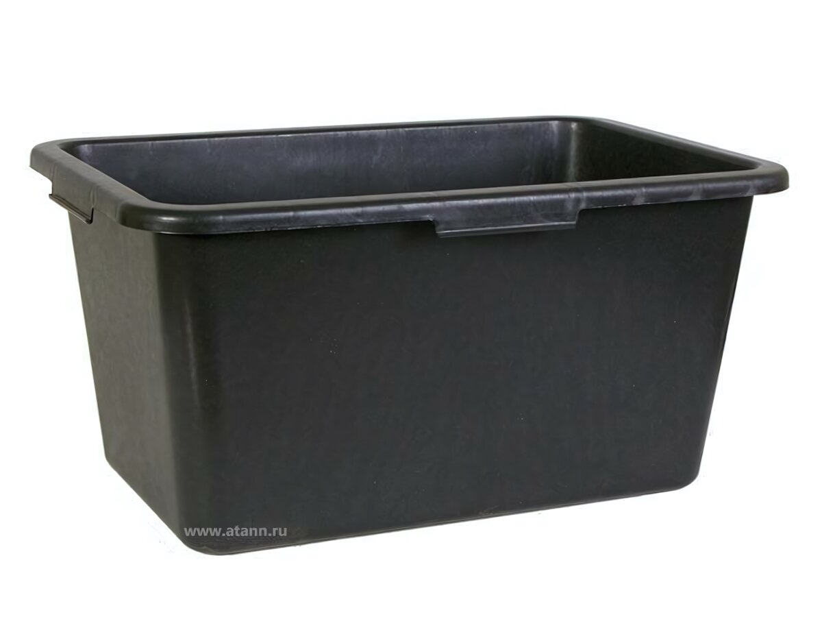 Контейнер строительный 40л прямоугольный черный прочный пластик для хранения