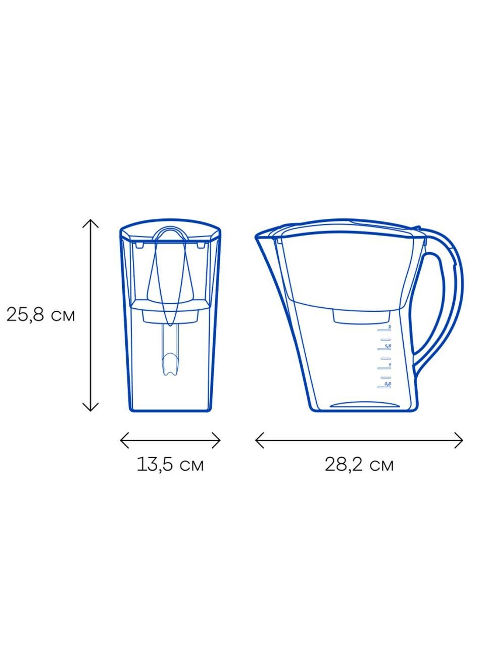 Аквафор Аквамарин - вместительный фильтр кувшин на 3.8 литра - белый — фото 1