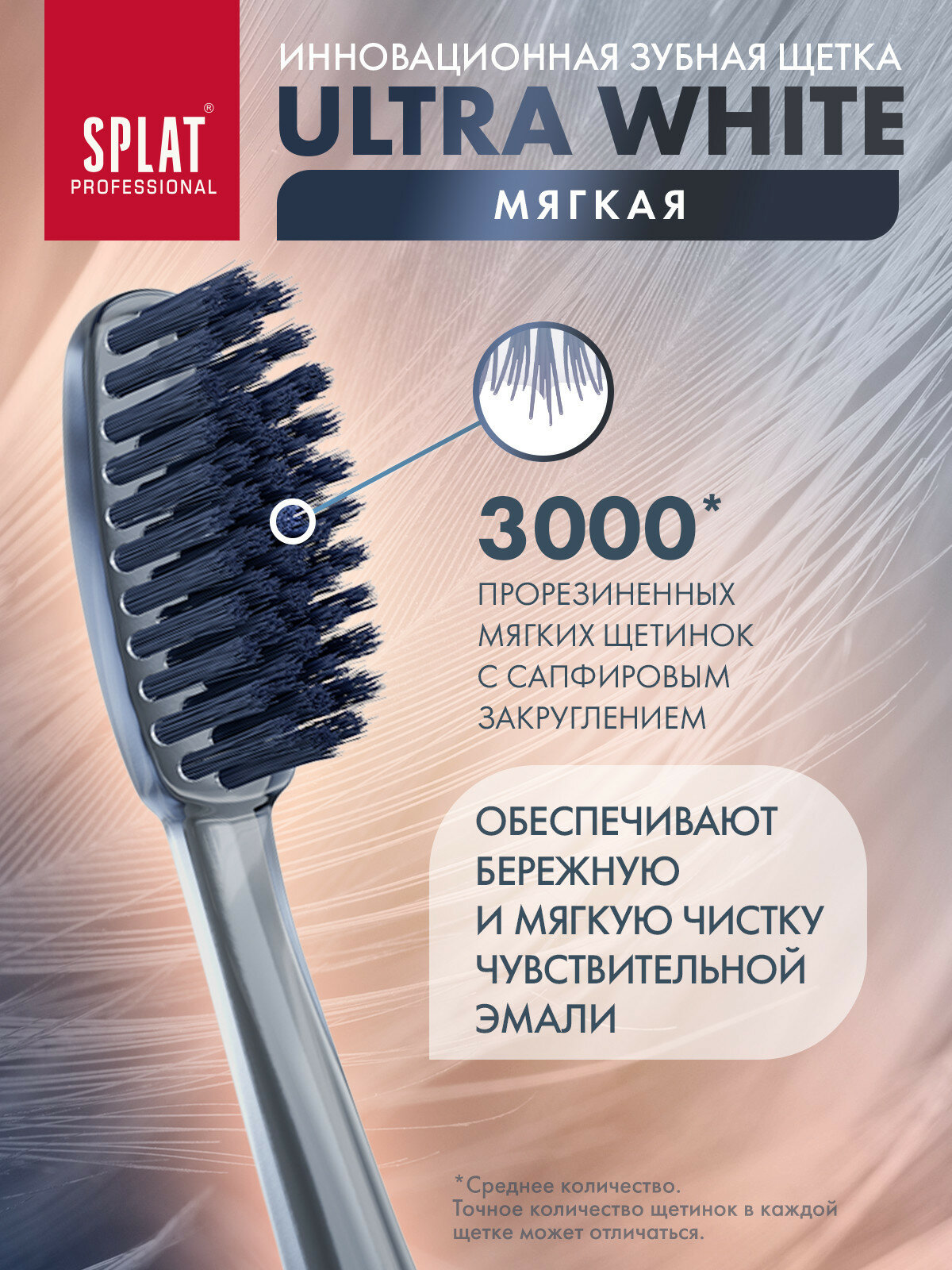Изображение Инновационная зубная щетка SPLAT Professional ULTRA WHITE. Мягкая. (Серая)