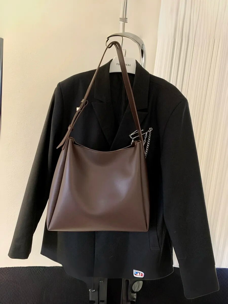 Сумка тоут , фактура гладкая, черный — фото 1