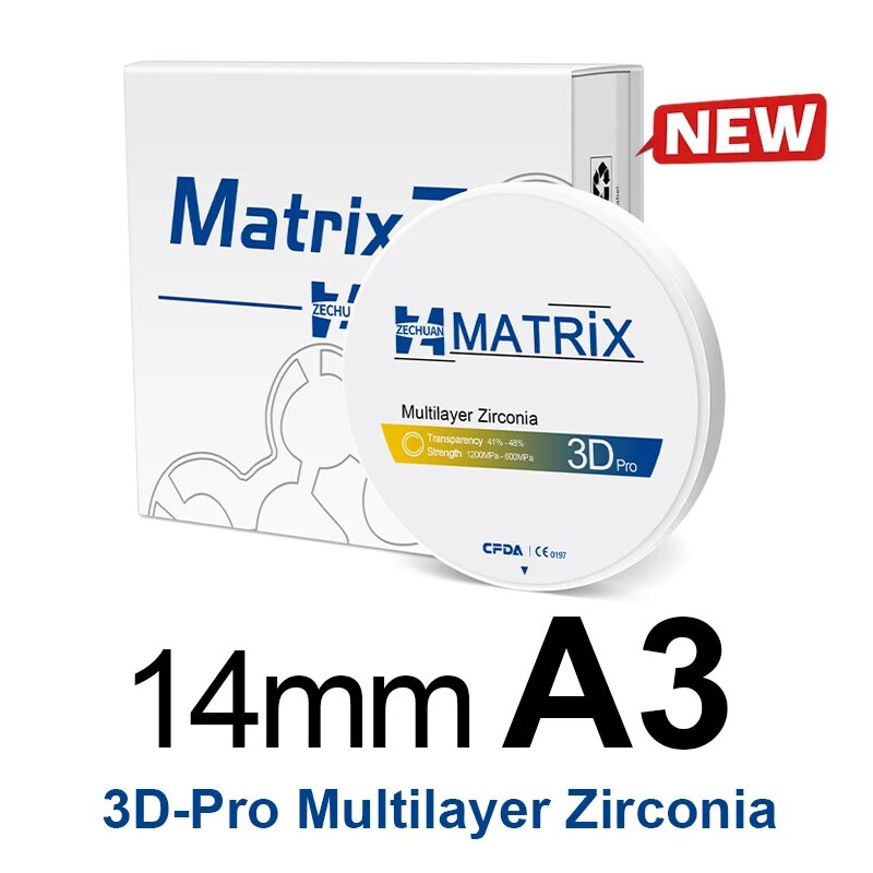Зехуан MATRIX 3D Pro многослойные циркониевые блоки 98 мм 98X14mm A3