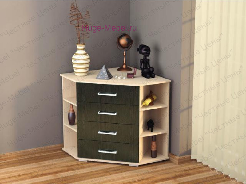 Угловой комод "Катрин 7 Дуб / Венге" Huge Mebel Комоды. Ширина 770 высота 790 — фото 1