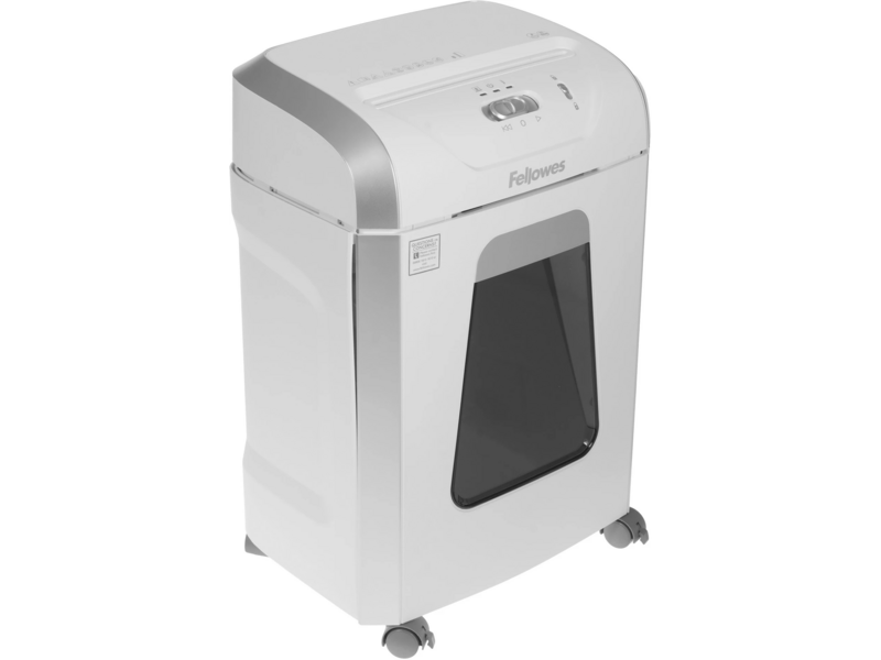 Шредер Fellowes PowerShred 15с белый (секр. P-4) фрагменты 15лист. 19лтр. скрепки скобы пл. карты