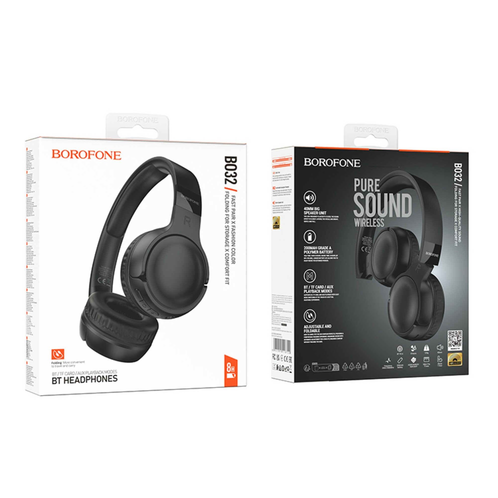 Беспроводные наушники Borofone BO32, накладные, ANC, Bluetooth 5.4, влагозащита