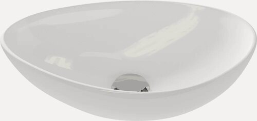 Изображение товара Накладная раковина Cersanit Модуо (Moduo) Leaf 55 накладная, без отверстия под смеситель, фарфоровая, овальная, раковина для ванной, белая