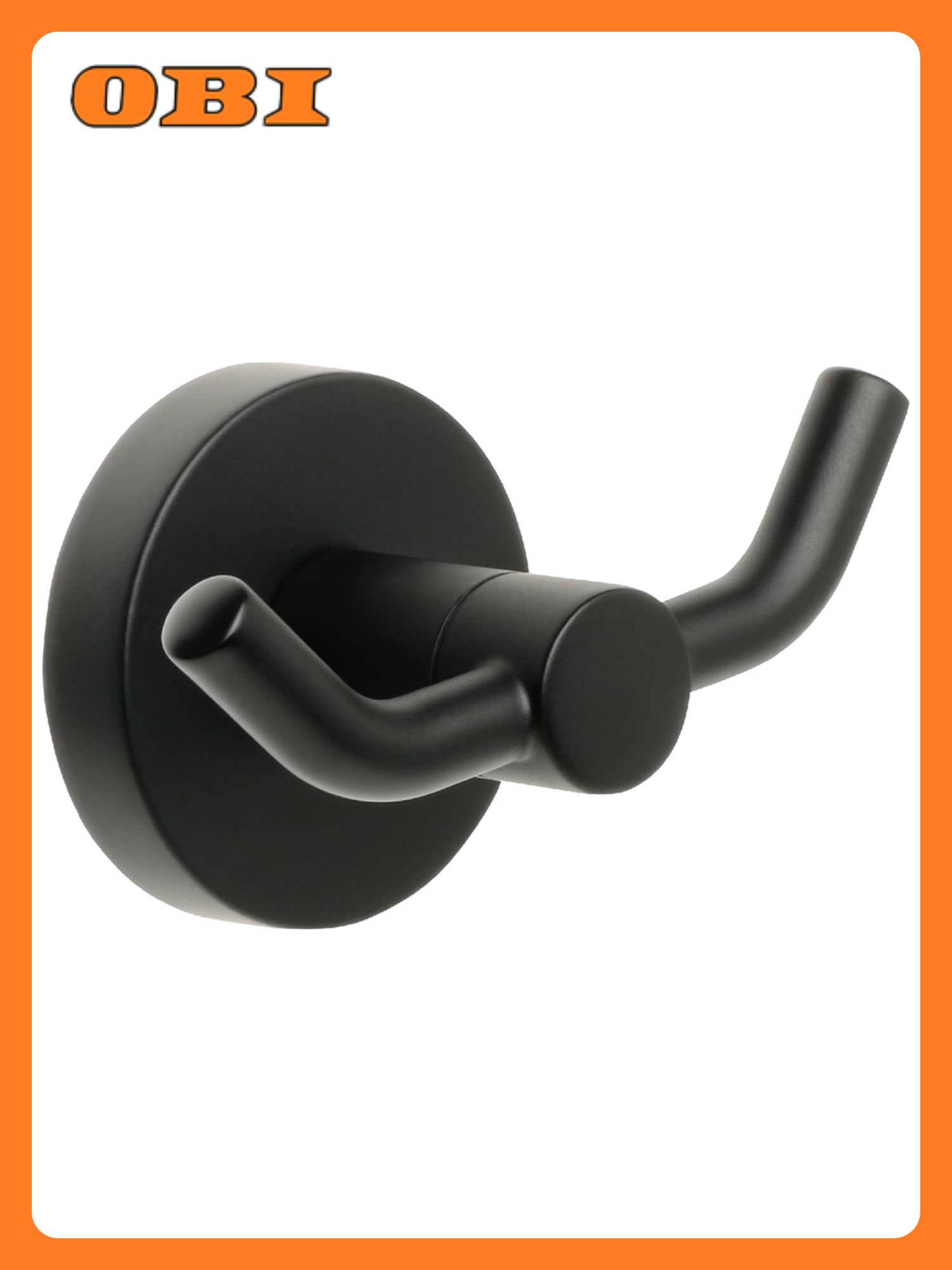 Крючок Fixsen Comfort Black двойной сталь черный матовый монтажный комплект