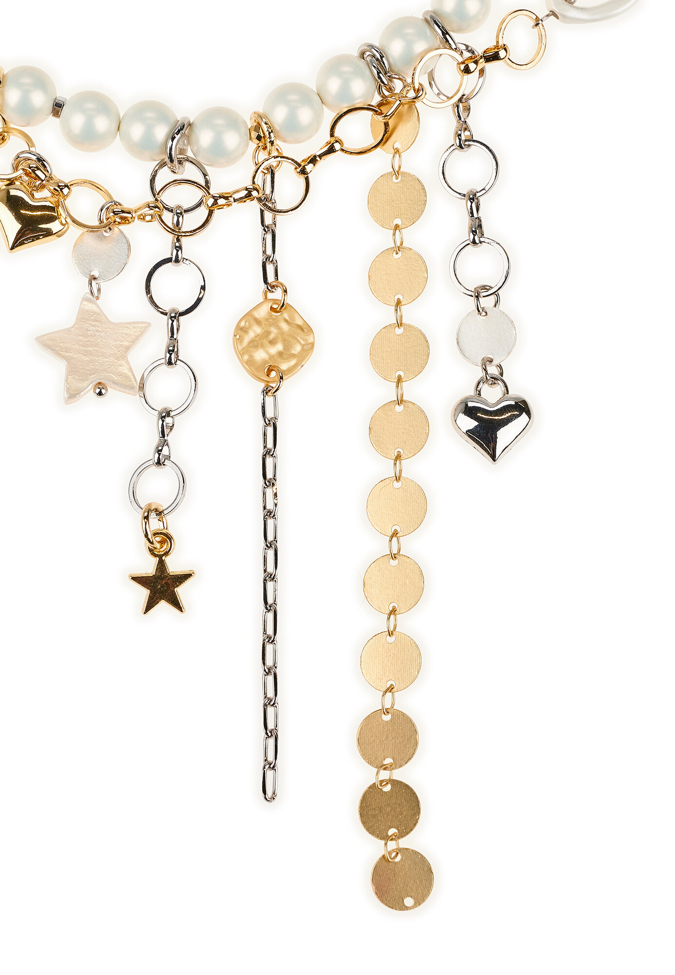 Колье YAROSLAVNA, гематит, длина 41 см, белый, золотой — фото 1